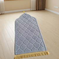 Gebetsmatte mit Streifenmuster Verdickter Flanell-Gebetsteppich Schwammunterlage Geprägt Islamisch Modern Minimalistisch 65x110cm Eid Ramadan