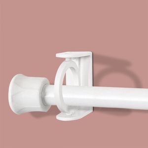 Curtain Rod Bracket Wall Mount Round <b>Adhesive</b> No Drilling For Curtain Pole Support - Product Image 1