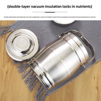 Boîte à lunch isotherme à triple compartiment en acier inoxydable 304 de grande capacité pour étudiants