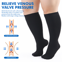 Chaussettes de compression graduée classe 2 (20-30 mmHg) pour varices, taille plus, hauteur genou, pour infirmières et longues périodes debout