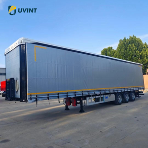 3轴货物拖车53英尺厢式箱帘侧卡车拖车厢式半挂车待售 - Product Image 2