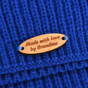 Étiquettes en bois personnalisées gravées au laser, forme ellipse, 15x40mm, imperméables, écologiques, durables pour sacs, chaussures, vêtements, porte-clés - Product Image 1