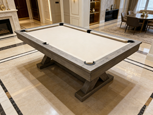 Table de <span class=keywords><strong>billard</strong></span> design en bois massif <span class=keywords><strong>avec</strong></span> plateau en ardoise, 9 pieds, <span class=keywords><strong>avec</strong></span> poches en cuir véritable - Product Image 6