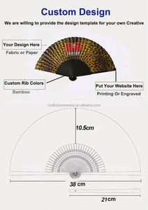 Abanicos Personalizados de Bambú de 21 cm con Asa, Estilo Vintage, Superficie de Tela Tradicional con Técnica de Tallado para Decoración del Hogar y Promocionales - Product Image 5