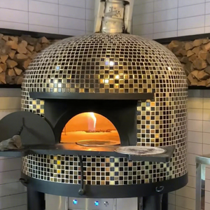 فرن بيتزا تجاري عالي الجودة صغير ومحمول يعمل بالحطب للاستخدام الخارجي/الداخلي من الصخور البركانية للبيع - Product Image 1