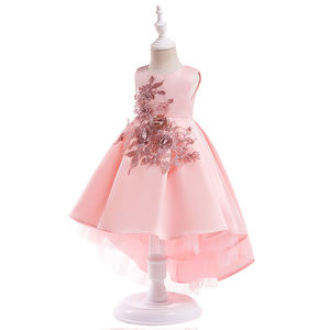 Robe de soirée formelle sans manches à ornements floraux de haute qualité pour petites filles de 7 ans – Idéale pour les fêtes - Product Image 3