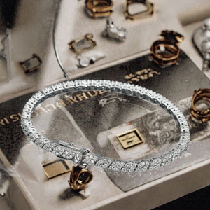 Bracelet de fiançailles classique en argent 925 plaqué or 14 carats avec moissanite de couleur D taille brillant de 0,1 à 0,3 carats, cadeau de mariage - Product Image 2