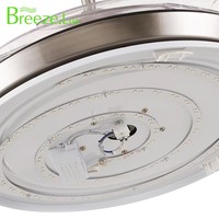 Ventilador de techo LED retráctil con motor silencioso Breezelux de 42 "/48" con control remoto, ventilador de techo Bldc con luz y control remoto