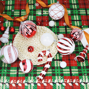Nuevas Decoraciones Navideñas de Bolas de 3-8 cm, Juego de Bolas Electrochapadas, Bastones de Caramelo, Adornos para Árboles de Navidad, Decoraciones Colgantes para Fiestas - Product Image 4