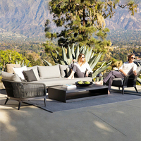 Conjunto de Muebles de Jardín para Hotel, Villa, Ocio, Sofá de Aluminio y Cuerda, Sofá Seccional para Exteriores