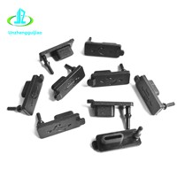 Cache-poussière en silicone noir étanche USB Type-C pour port de charge