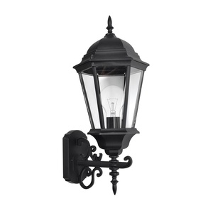 Applique da esterno nera in alluminio, 1xE27, 54x25x27 cm, IP44, ideale per illuminare facciate e spazi esterni. - Product Image 1