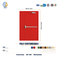 Puerta cortafuegos de salida de emergencia con clasificación de resistencia al fuego de 120 minutos, de doble hoja desigual, tamaño personalizado, fabricada a medida, proveedor