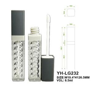 Nouveau design – Flacon d'huile à lèvres carré à motif ondulé de 6,5 ml – Emballage cosmétique vide – Contenants pour brillant à lèvres – Étui en plastique pour rouge à lèvres liquide - Product Image 2