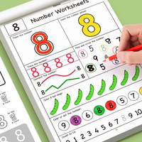 Cahier d'exercices de numéros pour enfants, livre de traçage et d'écriture des chiffres, cahier d'activités d'apprentissage des mathématiques pour tout-petits et enfants d'âge préscolaire, 32 pages