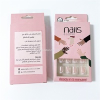 Presse de qualité supérieure sur la boîte à ongles Impression offset Boîtes à ongles de forme personnalisée Boîte d'emballage en papier pour la vente en gros