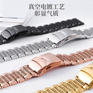 Bracelet de montre en acier inoxydable respirant avec boucle déployante à quinze maillons solides – Produit de grande valeur - Product Image 4