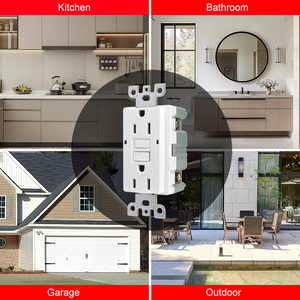 Toma de corriente GFCI dúplex, 120V, 15 amperios, barata - Product Image 3