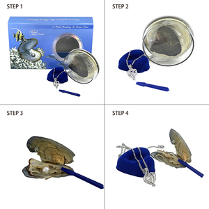 Muses ngọc trai bán buôn mong muốn Oyster ngọc trai vòng cổ <span class=keywords><strong>Set</strong></span> Nước Ngọt gạo Teardrop hình dạng màu sắc tự nhiên Ngọc Trai pendent kit bao gồm - Product Image 4