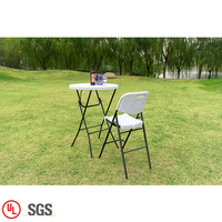Nouveau design Table de barre supérieure ronde pliante Table pliante de barre de hauteur en plastique portable Table pliante pour l'extérieur