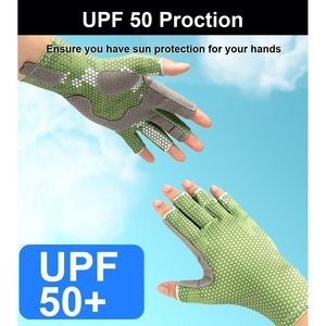 Gants de pêche en silicone antidérapants de qualité supérieure pour hommes et femmes Protection solaire UV pour voile kayak pagaie aviron et pêche à la mouche - Product Image 4