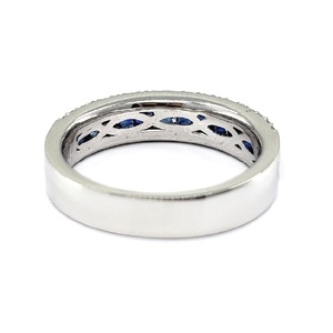 Fournisseur de bijoux Meilleure qualité précieuse 18k or blanc massif naturel saphir anneaux pour femmes - Product Image 3
