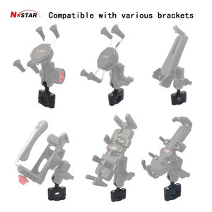 Support de téléphone pour moto N-Star, rail moyen à couple, <span class=keywords><strong>double</strong></span> rotule pour guidon de moto - Product Image 3