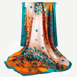 Pañuelos Cuadrados Grandes de Satén, Tipo Seda, para Cuello y Cabello, Estilo Vintage - Product Image 1