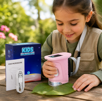 Microscope de poche pour enfants, numérique, pour l'exploration de la nature en plein air, feuilles, fleurs, insectes, microscope grossissant pour enfants