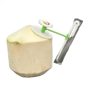 JZSY Manual tekanan kecil hijau lubang kelapa mesin keypad/tekan tangan lembut pembuka lubang sedotan kelapa untuk minum