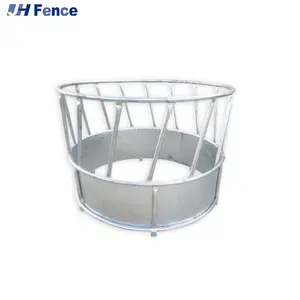 Round Type Assembled Steel Feeder Cattle Hay Saver Large Oval Hot DIP Horse Bull Hay Bale Feeder Ring Feeders