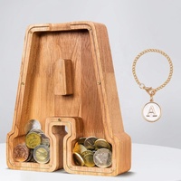 Tirelire Alphabet E personnalisée tirelire en bois pour enfants garçons filles enfant en bas âge anniversaire cadeau de Pâques économies de pièces durables