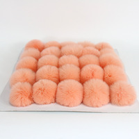 Vente chaude fourrure animale 6cm vraie boule de poils de lapin avec bande élastique pour bricolage pendentif ornement cadeau vraie fourrure Pompon pour animaux de compagnie jouets