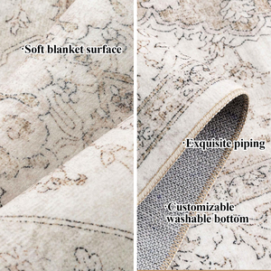 Alfombra de Pelo Corto con Diseño Persa a Precio Económico, de Poliéster Ecológico, Antideslizante, Apta para Mascotas, Alfombras de Vinilo para Salas de Estar y Comedores - Product Image 6