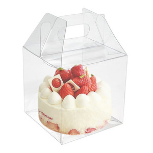Luxury Big White Birthday High 6 8 10 12 Inch Clear Square Transparent PVC Plastic Packaging Cake Box