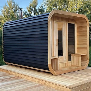 Sauna extérieur moderne pour villa avec chauffage infrarouge lointain, cabine en bois de cèdre massif et bain SPA - Product Image 6
