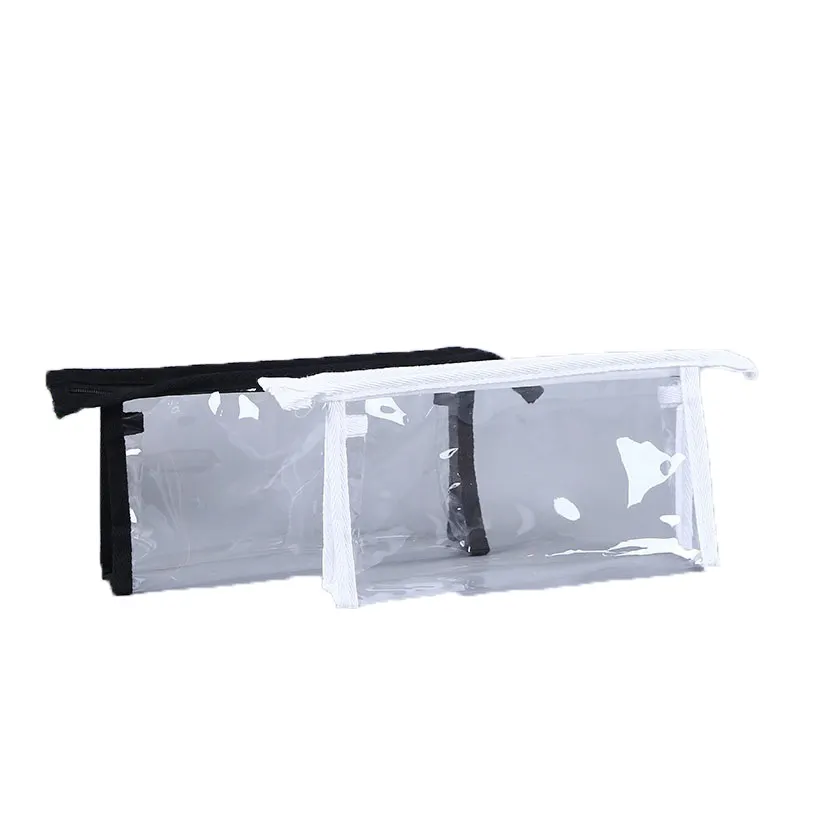 Sac de lavage en PVC, sac de rangement pratique en plastique, sac transparent à fermeture éclair cosmétique