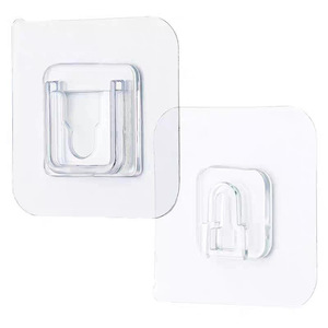 Seamless <b>Snap</b> <b>Hooks</b> Adhesive Wall Mounts For Power Strip Router Storage 5kg Load Acrylic Single <b>Hook</b> - Product Image 2