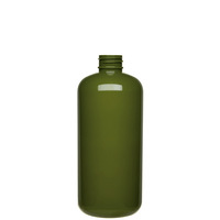 Bouteille d'huile d'olive cylindrique en plastique PET vert mat Graza de 500 ml, avec bouchon à bec verseur pour assaisonnements et condiments