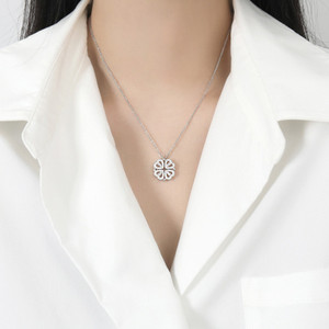 Joyería de moda personalizada de cobre, amistad de San Valentín, imán de diamante, corazón, trébol de cuatro hojas, collar - Product Image 4