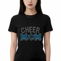 Transferts thermocollants personnalisés en strass pour T-shirt – Motifs « Cheer Mom »