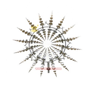 Paesaggio esterno scultura cinetica del vento in acciaio inox metallo artigianato ferro decorazione pubblica per il nuovo anno angelo croce di moda - Product Image 4