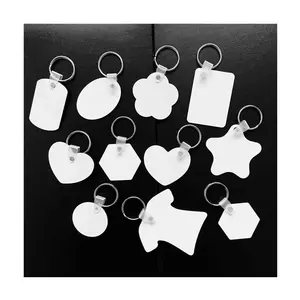 Double Sided Heart Rectangle Sublimation Aluminum Printed Key Chain Metal Rounded Blanks Sublimation Keychain