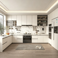 Meubles de cuisine en bois naturel, système d'armoires de cuisine avec fabrication sur mesure pour projets résidentiels, directement de l'usine