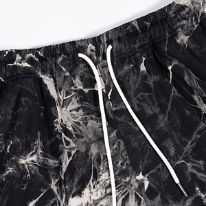 Ropa personalizada para exteriores, pantalones cortos negros para hombre, ropa de calle de verano, cintura elástica, pantalones cortos teñidos con lazo - Product Image 4