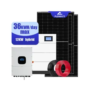 Kit de modules domestiques le moins cher système de stockage d'énergie solaire hybride Flowatt 12KW pour un usage domestique 12KW