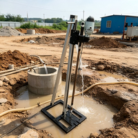 YJC Foreuse de puits d'eau électrique à manivelle 2,2 kW, profondeur 60 m, trépan 100 mm, 220 V, garantie 1 an, portable pour usage domestique et agricole