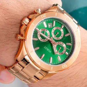 OEM计时按钮5ATM私人自有品牌高品质金色伊斯兰手表不锈钢