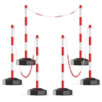 Barrière de poteau de stationnement portable avec bornes d'avertissement de poteau PE remplies d'eau de chaîne de 5m poteau de barrière de trafic blanc rouge