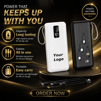 Véritable Power Bank Portable 3 en 1 avec Câbles Smart Power Bank 10000mah Chargeur Portable Logo Personnalisé 10000mAh PowerBank
